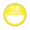 Nevs DaySpots - Tuesday/Martes 1" circle White w/Yellow DDOT-TS1 - alternate 1
